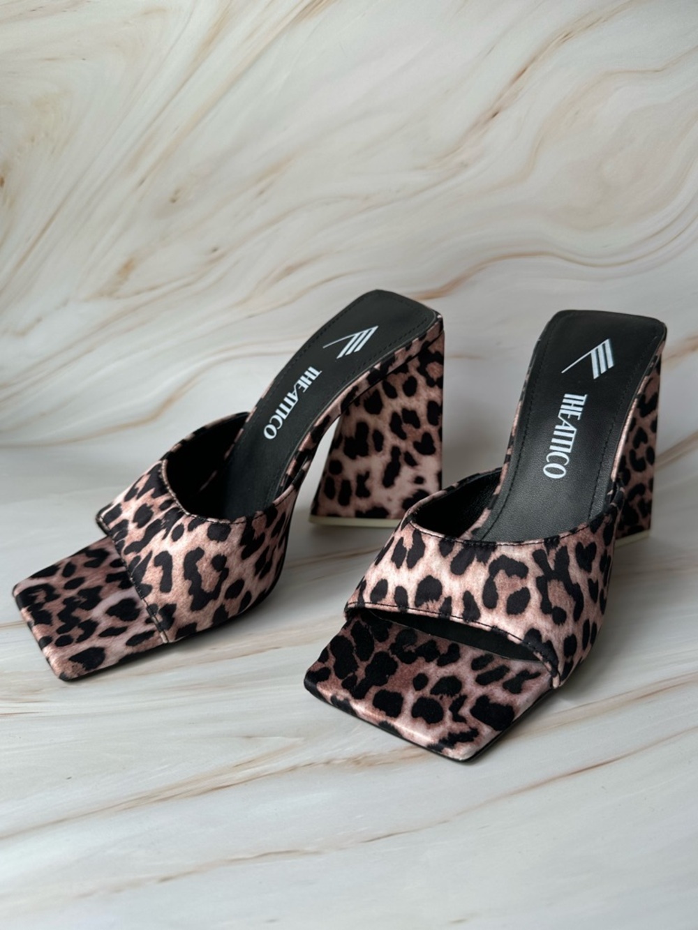 The Attico Leopard Print Sculptural Heel Mules EU 36 / US 6 Pre-Owned